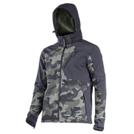 Kurtka softshell z kapt. Moro ziel. -czar. CE Laht