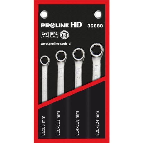 Klucze oczkowe Torx kpl. 4szt. E6-E24 Proline "HD"